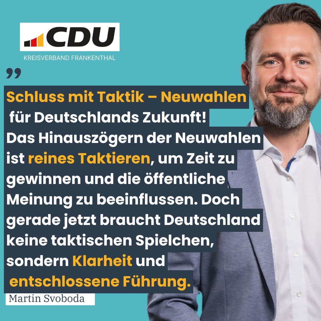 Mehr über den Artikel erfahren Pressemitteilung der CDU Frankenthal – 07.11.2024: